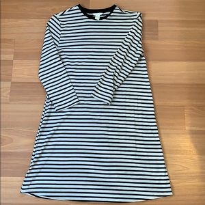 Striped Shift Dress 3/4 Sleeve sz M